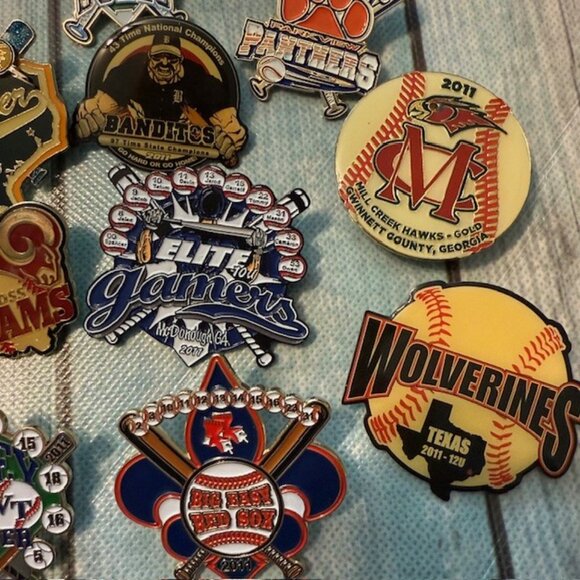 Lot of 30 Baseball Softball Trading Pins Youth Travel Team Tournament 2010–2012 - Picture 4 of 8